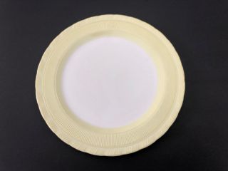 Vintage Macbeth Evans Cremax Yellow Milk Glass 12 " Cake / Chop Plate / Platter