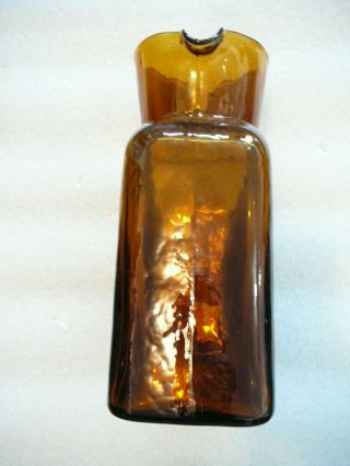 Vintage BLENKO Amberina Art Glass Pitcher Water Jug Dual Spout Smooth MidCentury 4