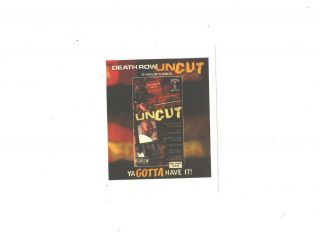 2pac Tupac Death Row Uncut - Promo Advertisement Card - 5.  5 " X 4.  5 "
