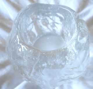 Kosta Boda Sweden Snowball Clear Glass Candle Tea Light Holder Scandinavian Vgc