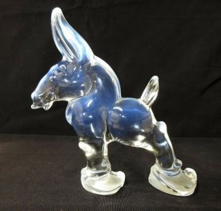 1988 Heisey Glass By Fenton French Opalescent Donkey Figurine