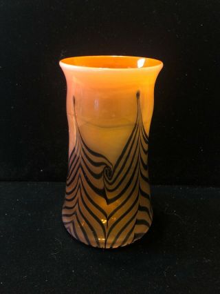 Art Glass Vase Signed On Bottom (sh3)