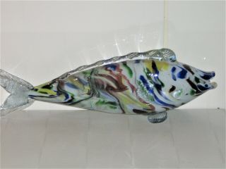 Vintage Retro Murano End Of The Day Large Fish Ornament