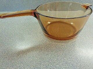Corning Visions Amber Glass 2.  5l Saucepan Pot No Lid Glassware