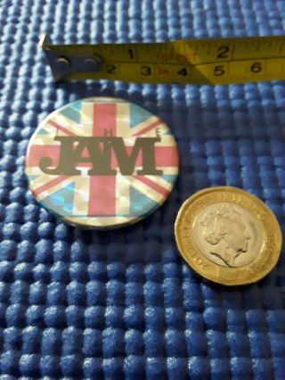 Vintage 1970s/80s The Jam 40 Mm Metal Badge Mods Weller Pin Badge Pinback