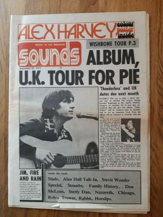 Sounds Music Newspaper September 22nd 1973 James Taylor Humble Pie,  Poster