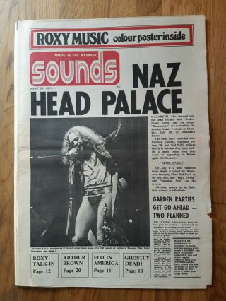 Sounds Music Newspaper June 30th 1973 Jethro Tull,  Roxy Music Poster Harrison.