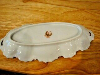Vintage Antique RS Prussia Small Oval Bowl With Gold Trim - Tiny Chips 4