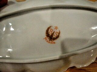 Vintage Antique RS Prussia Small Oval Bowl With Gold Trim - Tiny Chips 5