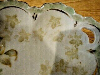 Vintage Antique RS Prussia Small Oval Bowl With Gold Trim - Tiny Chips 6