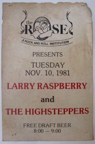 Larry Raspberry & The Highsteppers Concert Poster 1981 Memphis Tn 11x17