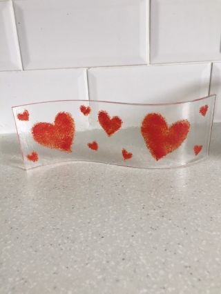 Fused Glass Hand Crafted Heart Light Catcher Centre Piece Christmas Gift
