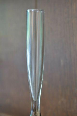 A Smokey Grey Tall and Slim Retro Style Art Glass Bulb Vase - 21.  5cm Tall 3