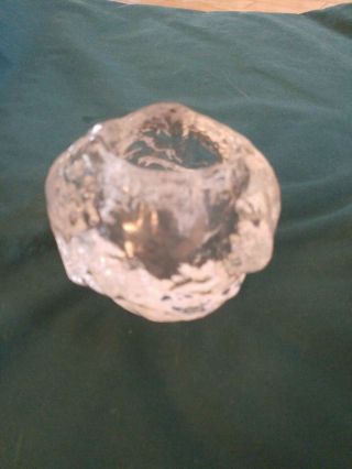 Kosta Boda Crystal Snowball Candle Holder Tea Light Votive