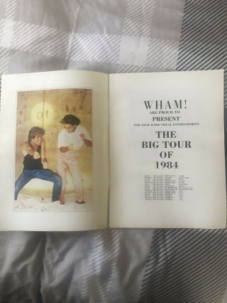 Wham The Big Tour Programme 1984 2