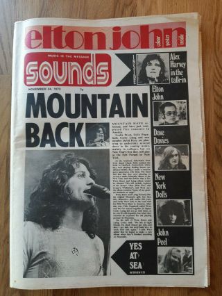 Sounds Music Newspaper November 24th 1973 Yes And Elton John Poster