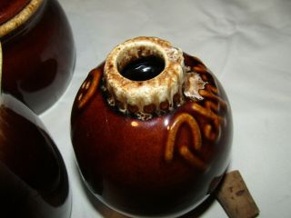 Vintage Brown Drip Glazed Hull Pottery Set Teapot Creamer Sugar S&P 7