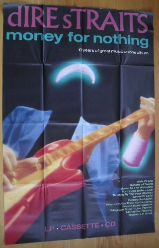 Dire Straits Money For Nothing Uk Promo Poster 