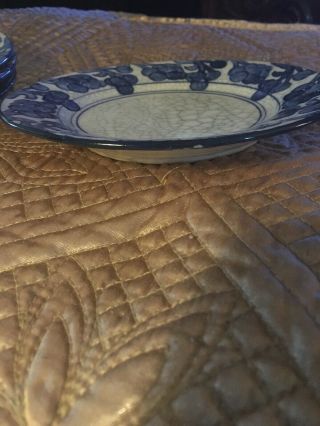 Vintage Dedham Pottery Grape Pattern Plate Crackle Finish Circa 1896 - 1943 6” 7