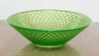 Vintage Green Uranium Vaseline Depression Glass 9 7/8 " X 3 " Serving Bowl