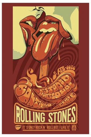 The Rolling Stones At Santiago Chile Concert Poster 2016 13x19