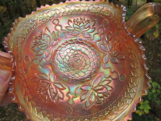 FENTON POND LILY Antique Carnival Glass IRIDESCENT CARD TRAY ART Marigold Bowl 2
