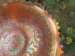FENTON POND LILY Antique Carnival Glass IRIDESCENT CARD TRAY ART Marigold Bowl 5