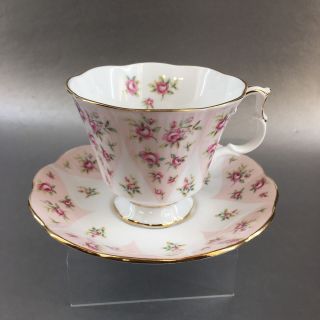 Royal Albert Debutante Romance Pink Bone China Tea Cup Saucer England