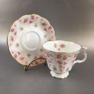 Royal Albert Debutante Romance Pink Bone China Tea Cup Saucer England 2