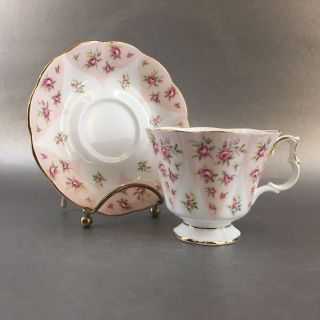 Royal Albert Debutante Romance Pink Bone China Tea Cup Saucer England 3