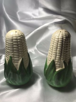 Very Rare Vintage 1941 Shawnee White Corn King Large Salt And Pepper Shakers
