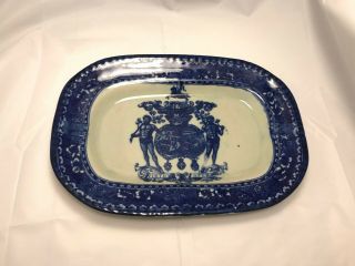 Antique Staffordshire Style Blue And White Decorative Plate Platter Decor