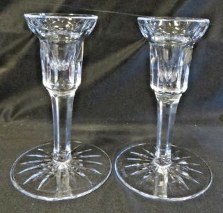 Waterford Crystal Candlesticks Candle Holders 5 1/2 " Tall,  Drip Guards