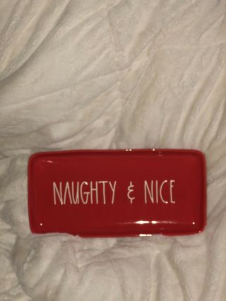 Rae Dunn “naughty & Nice” Platter Red
