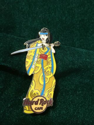 Hard Rock Cafe Pin 2014 Online Samurai Warrior Girl In Gold W Red Sash & Sword