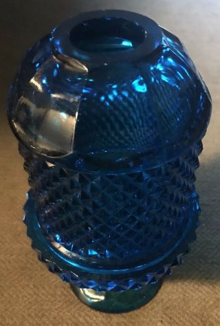 Viking Glass Blue Diamond Point Fairy Lamp
