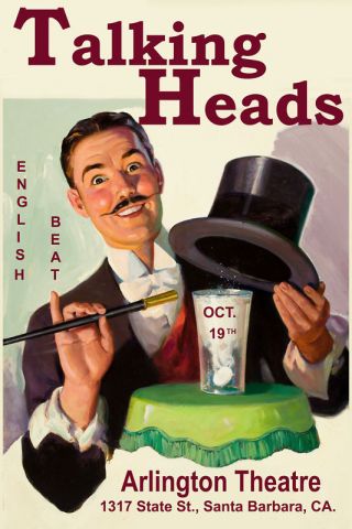 Wave: Talking Heads & English Beat At Santa Barbara Poster 1980 12x18