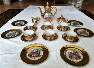 Royal Vienna 23 Piece Tea Set 3841,  Golden Tea Set Made By Arnart Imports