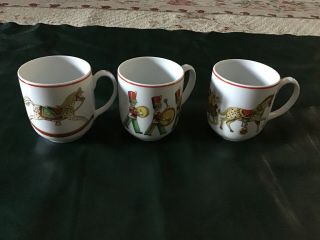Vista Alegre Christmas Magic - Set Of 3 Mugs Fine Porcelain Portugal Holidays