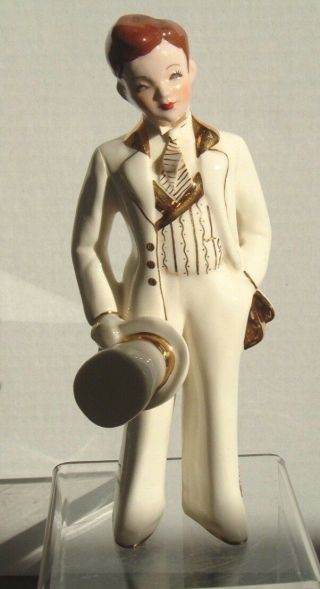 Florence Ceramics David Man Figurine,  White - 7 1/2 Inches Tall