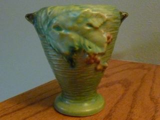 Vintage Roseville Pottery 28 - 4 Bushberry Green Vase 4 " U.  S.  A.