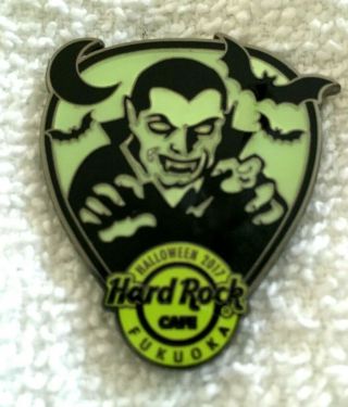 Hard Rock Cafe Fukuoka 2017 Halloween Glow In The Dark Guitar Pick Pin - Le 100