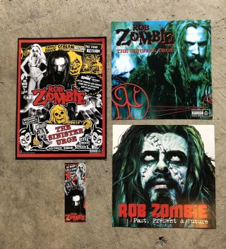 Rob Zombie The Sinister Urge / Past,  Present,  & Future Promo Poster,  Flats &.