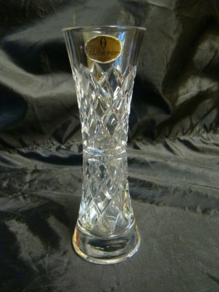 Whitefriars Clear Full Lead Crystal Class Vase Hand Made In England With Label