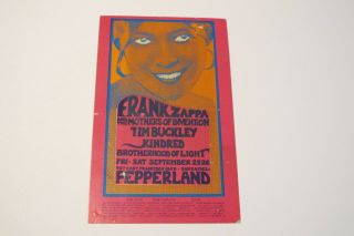 1970 Frank Zappa Mothers Of Invention Pepperland San Rafael,  Ca Handbill
