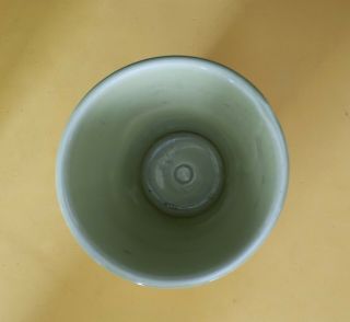 Bauer Pottery 3.  Small Green Flower Pot,  Planter.  Height 3.  25,  