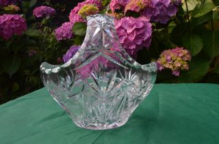 A Crystal Posy Bowl With Handle In Very Heavy