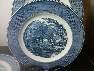 Currier & and Ives 6 dinner plates 10 