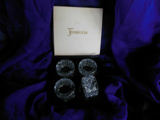 Fostoria Vintage Crystal Napkin Rings Set Of 4