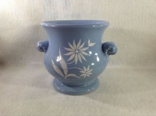 Abingdon Vintage Pottery,  Blue W/ White Floral Decoration Bowl 559